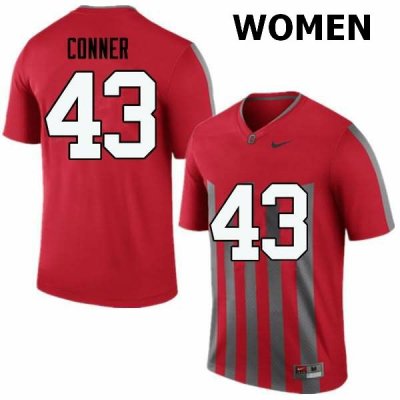 Women's Ohio State Buckeyes #43 Nick Conner Throwback Nike NCAA College Football Jersey Hot Sale BTP6044OY